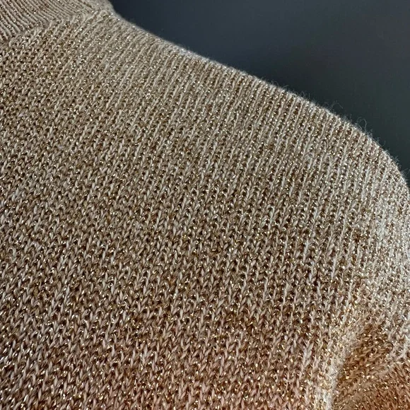 Gold Knit Crew Neck Sweater - Picture 4 of 7